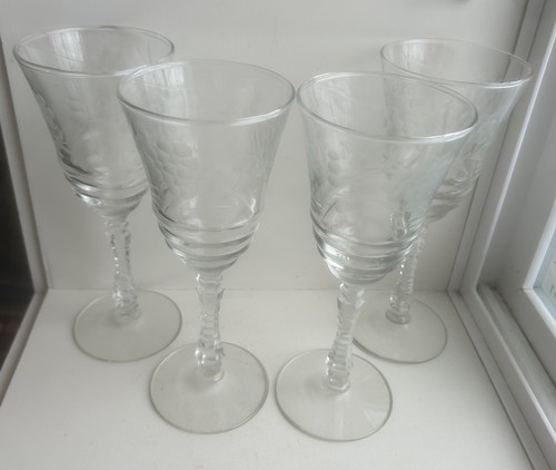 Vintage long stem wine glasses - vintage,