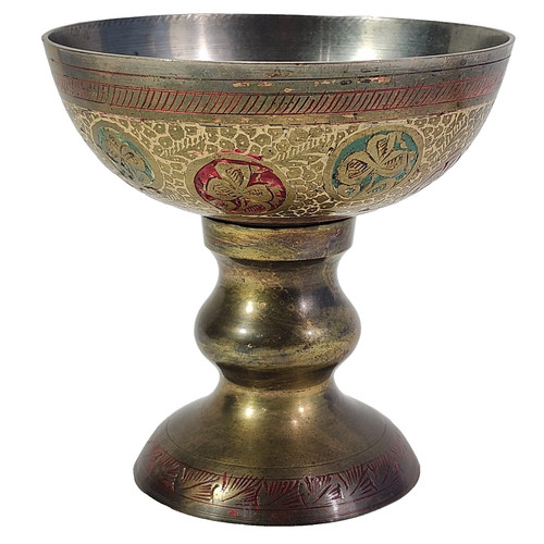 Brass fruit nut - bowl, pedestal