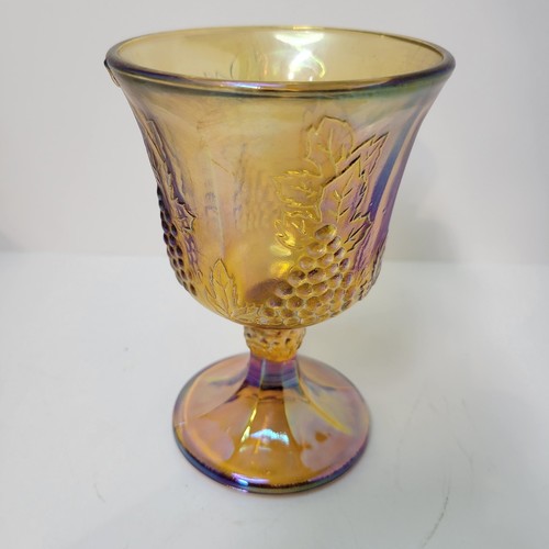 Vintage carnival glass goblet - vintage,